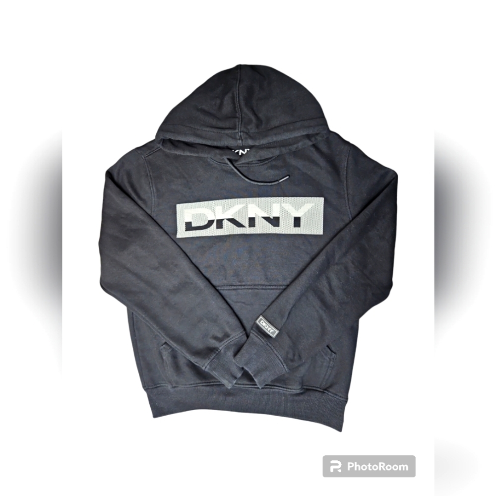 DKNY Mens Pullover Hoodie Black Sz S